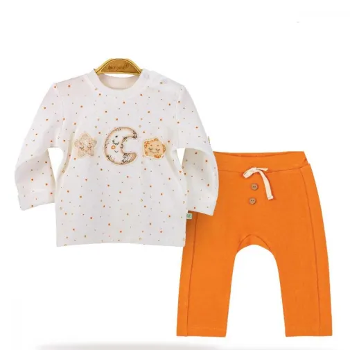 Bibaby Unisex Organik 2Li Takım Star Smile Turuncu