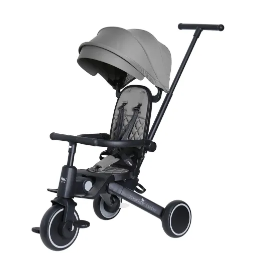 Merkür Bebe 9In1 Hawk Üç Tekerlekli Bebek Ve Çocuk Bisikleti Gri