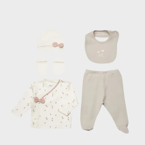 Bibaby Organik Hastane Çıkışı Kız Bebek 5Li Sweet Lady Açık Bej