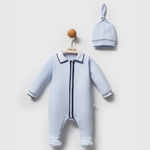 Moi Noi  Erkek Tulum Şapka Takım Captain Mavi