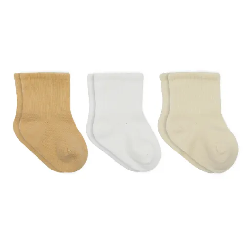 Bistyle Soket Çorap Penye 3Lü Little Love Girl Somon Ekru Natural Bistil Pazarlama