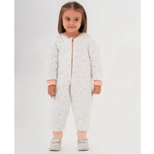 Moi Noi Fermuarlı Uzun Kollu Kışlık Bebek Çocuk Uyku Tulumu Lale 2,5 Tog Lale Desenli