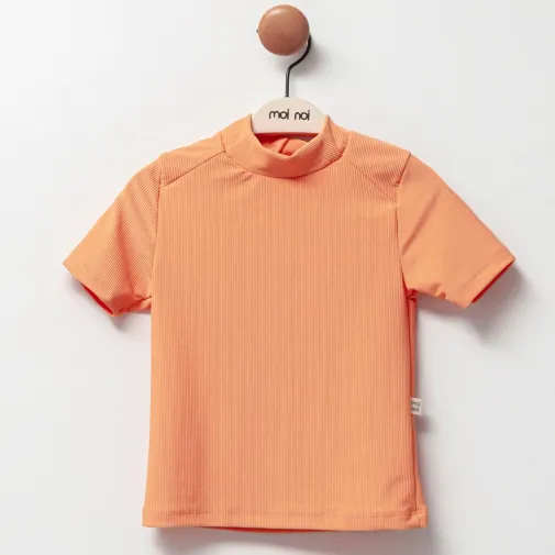 Moi Noi T-Shirt Kız Çocuk Mayo Çizgili Somon