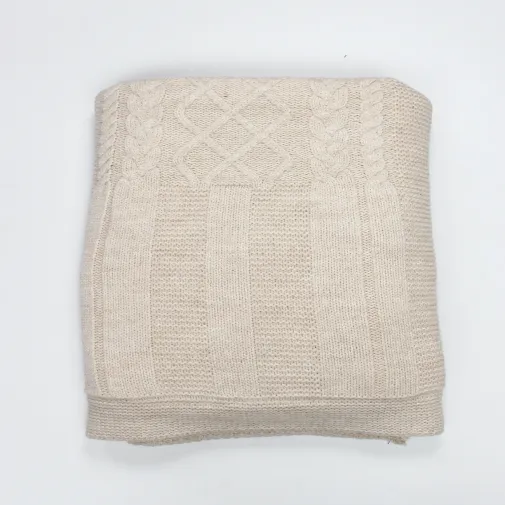 Bistyle Unisex Battaniye Welsoft Triko Winter Time 80X95Cm Bej
