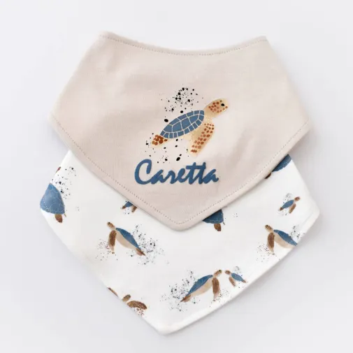 Bibaby Unisex Organik Fular Önlük 2Li Caretta In Live Taş