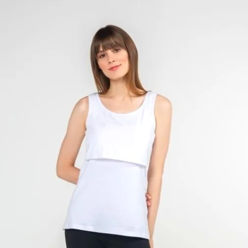Funna Mama Paola Atlet Yaka Emirme T-Shirt Beyaz