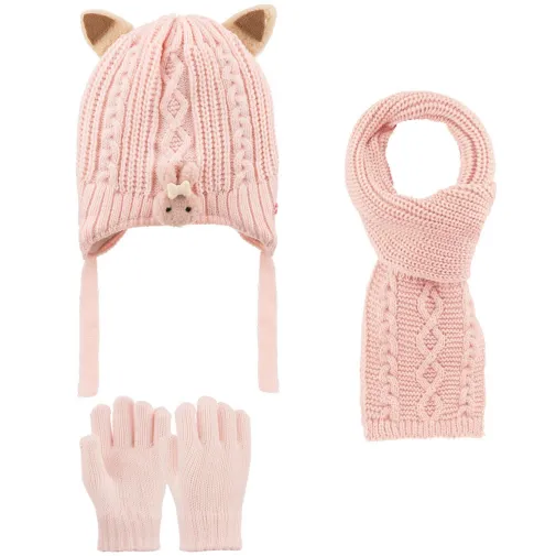 Kitti Eldiven Atkı Bere Takım 1-4 Yaş Açık Pembe Açık Pudra