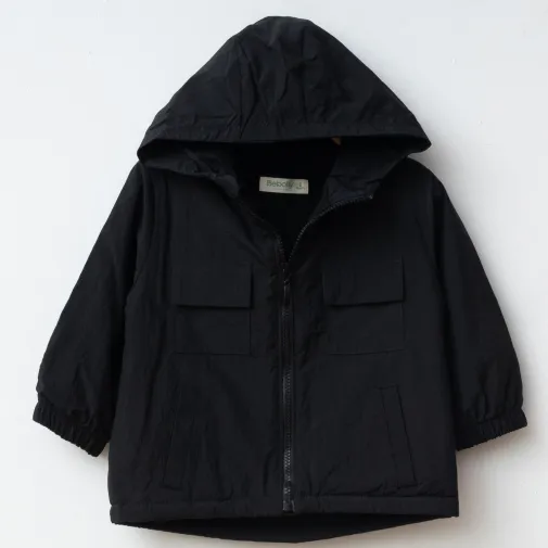 Bebolly Yağmurluk Kapaklı Cep Siyah