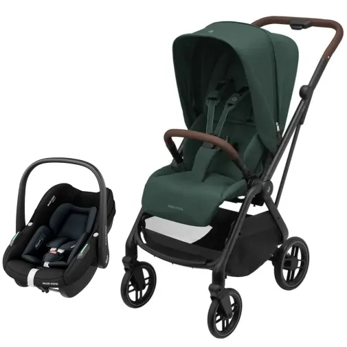 Maxi-Cosi Leona2 Pebble S Çift Yönlü Tek Elle Kapanabilen Travel Sistem-Seyahat Sistem Bebek Arabası Twillic Green