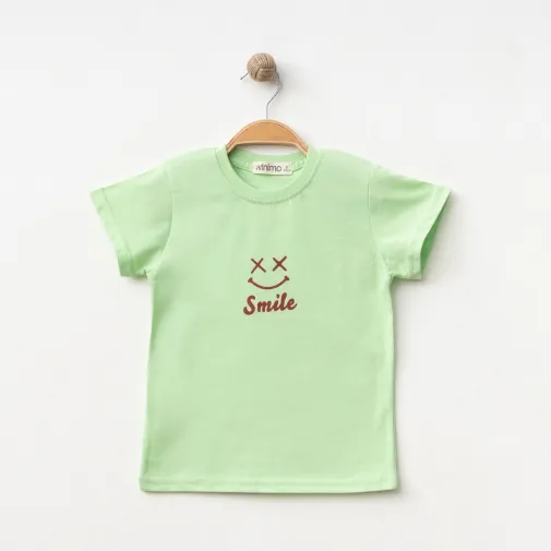 Winimo Smile Baskılı Çocuk T-Shirt Unisex Fıstık Yeşili