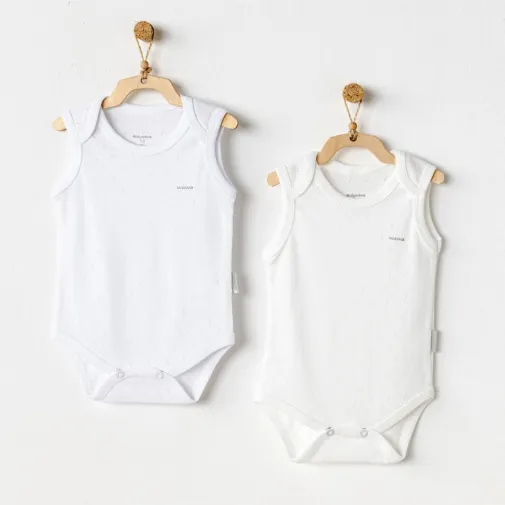 Andy Wawa Atlet Bebek Body 2Li Jakarlı Basic Ekru - Beyaz Unisex Ekru - Beyaz