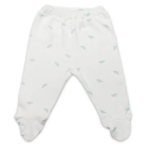 Bibaby Pantolon Patikli Hello World Mint - Ekru