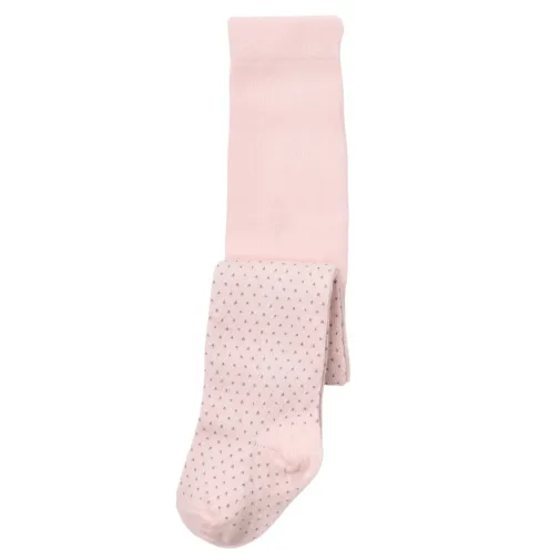 Bibaby Unisex Organik Çorap Külotlu Klasik Puanlı Pembe