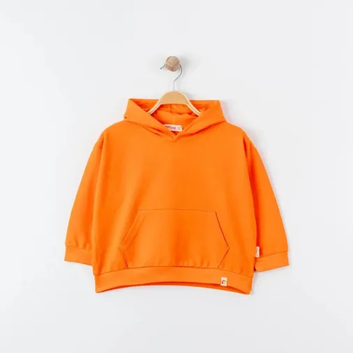 Tiffany Çocuk Sweatshirt Kapüşonlu Oversize Theme Turuncu