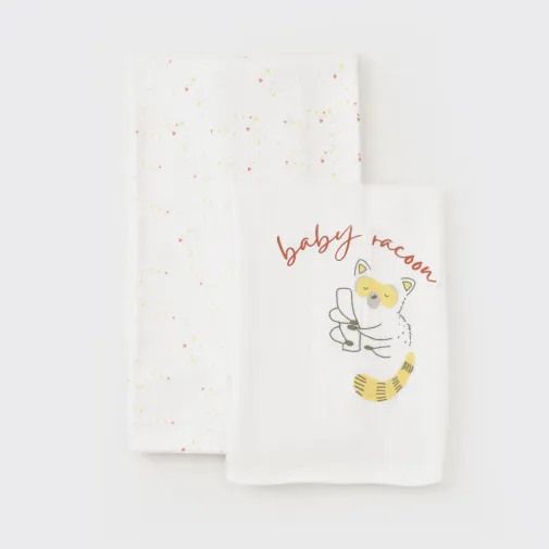 Bibaby Erkek Organik Müslin Battaniye Baby Racoon Lemon Grass