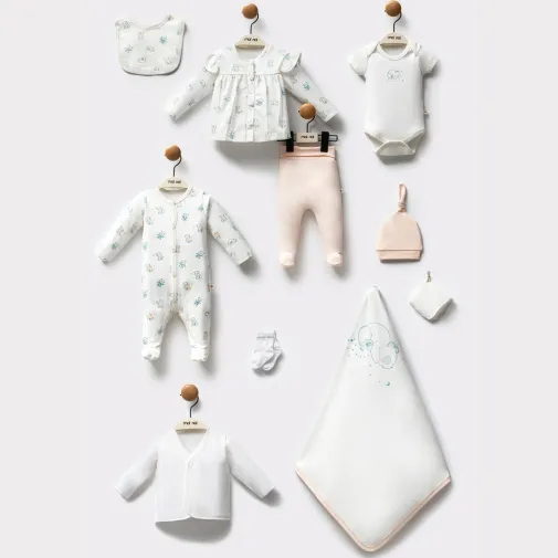 Moi Noi Organik Hastane Çıkışı 10Lu Panda Desenli Somon Organik