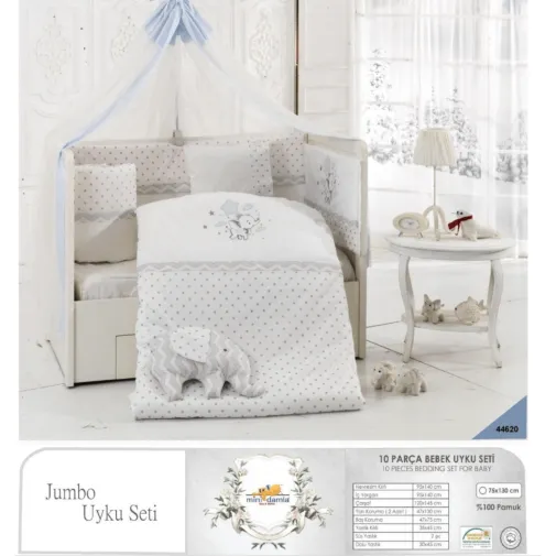 Mini Damla Jumbo Uyku Seti 75X130 Cm Mavi