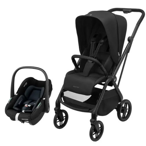 Maxi-Cosi Leona2 Pebble S Çift Yönlü Tek Elle Kapanabilen Travel Sistem-Seyahat Sistem Bebek Arabası Twillic Black