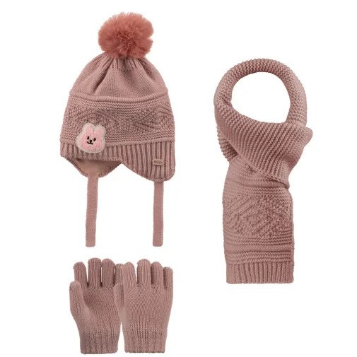Kitti Eldiven Atkı Bere Takım 1-4 Yaş Pudra