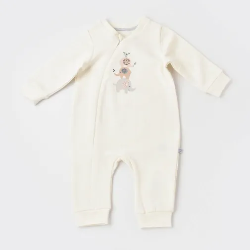 Bibaby Unisex Tulum Fermuarlı Elephant In Live Ekru