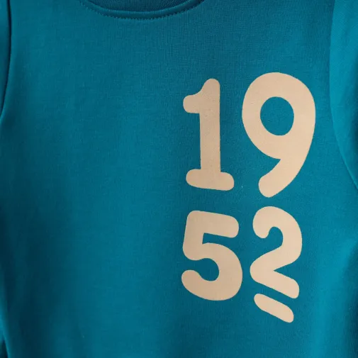 Bebolly 1952 Baskılı Çocuk Sweatshirt Unisex Turkuaz
