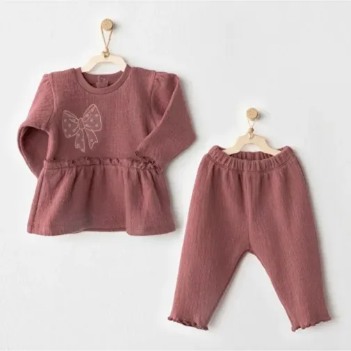 Andy Wawa Kız 2Li Takım Casual Gül Kurusu