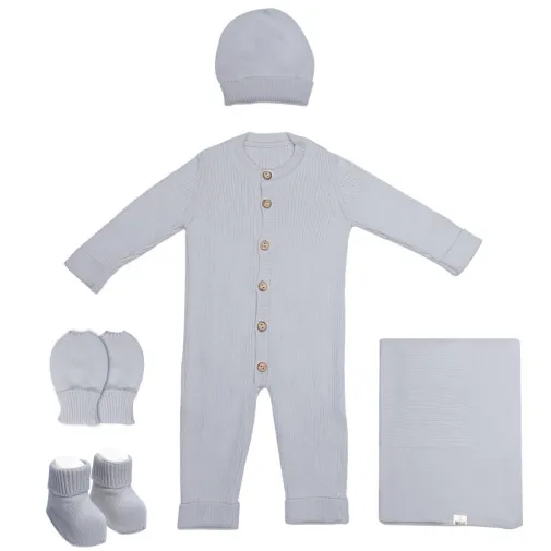 Bistyle Unisex Hastane Çıkışı 5Li Triko Knidted Style Gri
