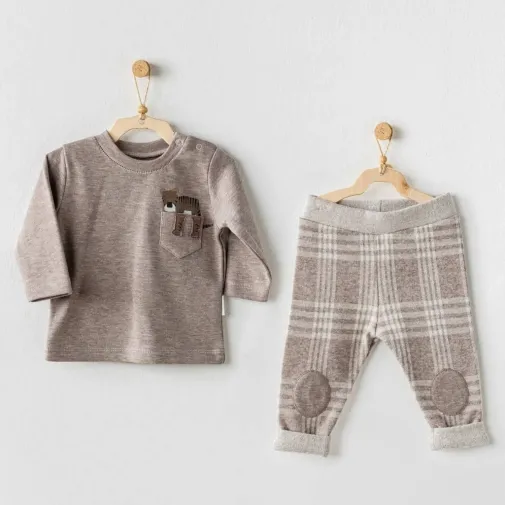 Andy Wawa Erkek 2Li Takım Little Man Bej