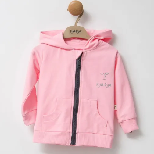 Moi Noi Bebek Sweatshirt Fermuarlı Pudra