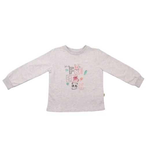 Mini Damla Çocuk Sweatshirt Friend Gri