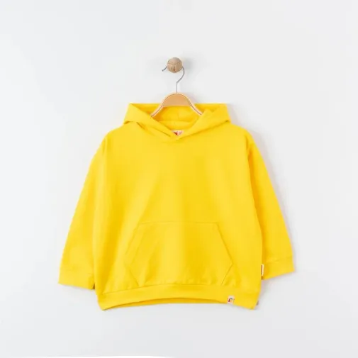 Tiffany Çocuk Sweatshirt Kapüşonlu Oversize Theme Sarı