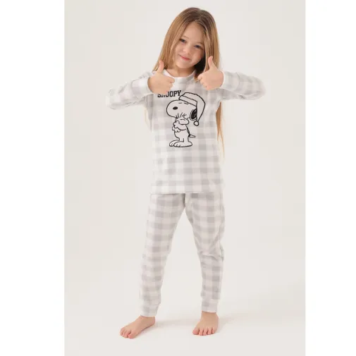 Rolypoly Kız Çocuk Snoopy Pijama Takımı Gri