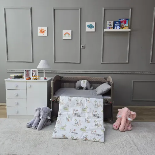 Yuar Baby Oyun Parkı 5 Parça Uyku Seti Gri Amazon