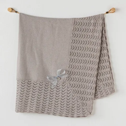 Andy Wawa Unisex Battaniye Triko 100X90Cm Gri