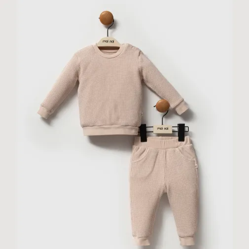 Moi Noi 2Li Takım Waffle Bej