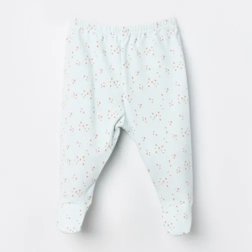 Bibaby Kız Organik Pantolon Patikli Pretty Ears Bunny Mint