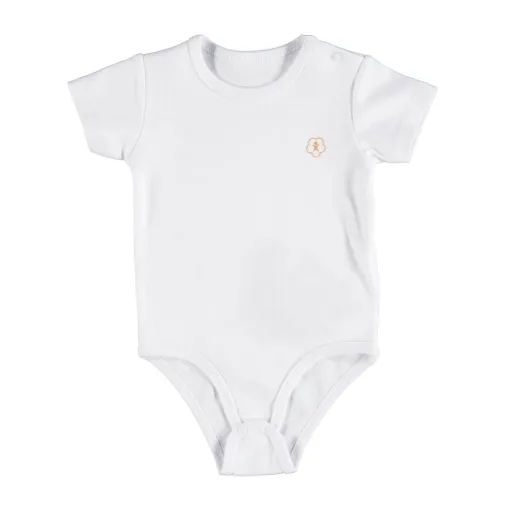 Bibaby Unisex Organik Body Kısa Kol Basic Beyaz