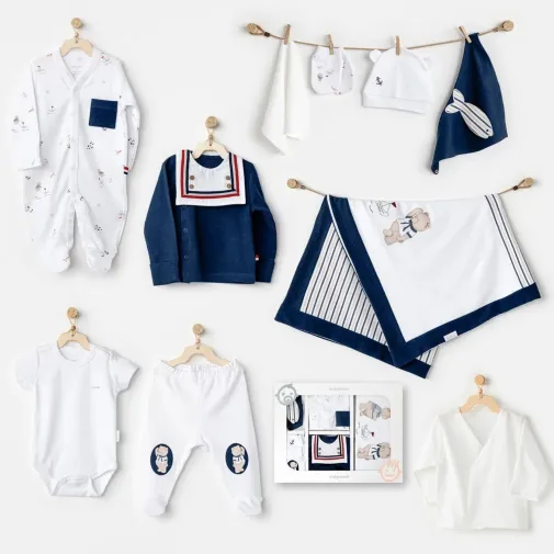 Andy Wawa Erkek Hastane Çıkışı 10Lu Sailor Bear Lacivert - Beyaz