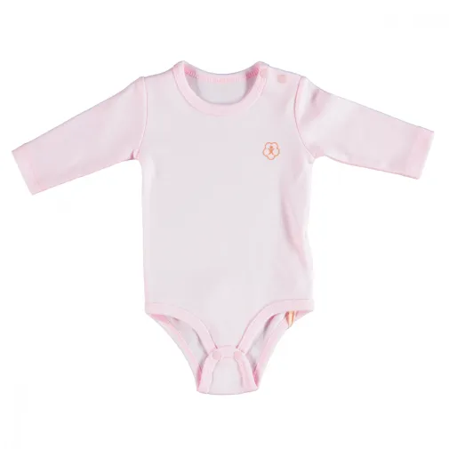 Bibaby Kız Organik Body Uzun Kol Basic Pembe