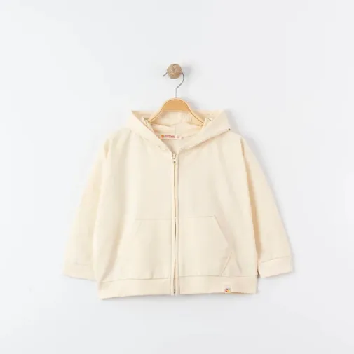 Tiffany Çocuk Sweatshirt Kapüşonlu Oversize Theme Bej