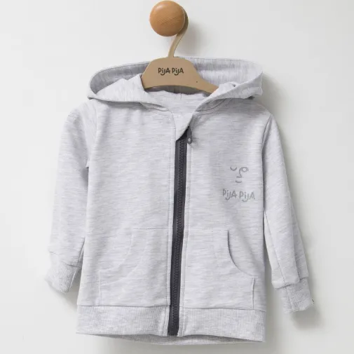 Moi Noi Bebek Sweatshirt Fermuarlı Gri