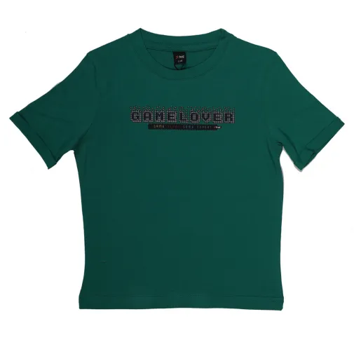 Hvc Erkek T-Shirt Gamelover Baskılı Yeşil