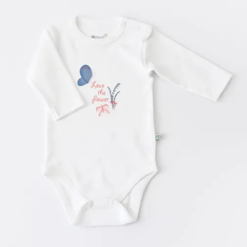 Bibaby Unisex Organik Body Wild Flowers Ekru