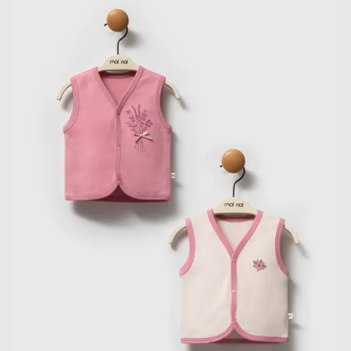 Moi Noi Yelek 2Li Flowers Mürdüm