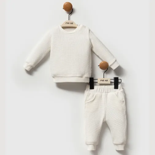 Moi Noi 2Li Takım Waffle Ekru