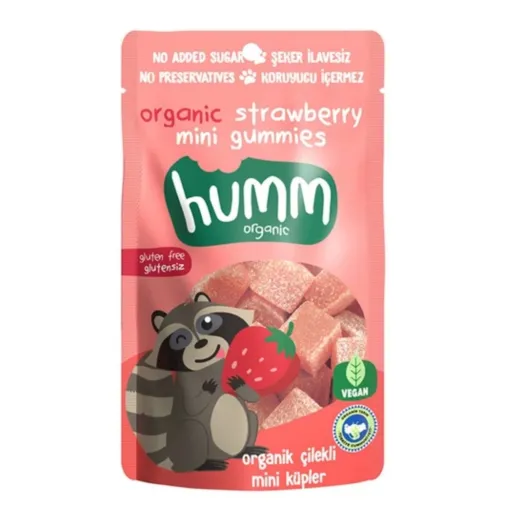 Humm Organik Glutensiz Vegan Çilekli  Mini Küpler 30Gr