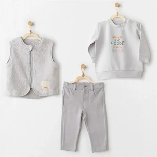 Andy Wawa Erkek 3Lü Takım Hello Autumn Gri
