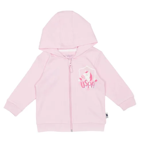 U.s. Polo Kız Hırka Kapüşonlu Toz Pembe