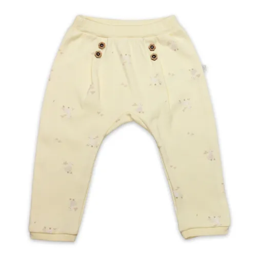 Bibaby Pantolon Patiksiz Welcome Baby Duck Sarı - Ekru