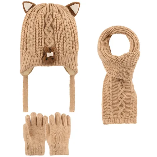 Kitti Eldiven Atkı Bere Takım 1-4 Yaş Bej